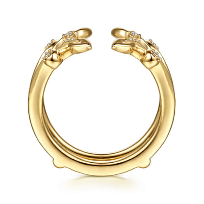 Kiss - 14K Yellow Gold Prong set Diamond Ring Enhancer