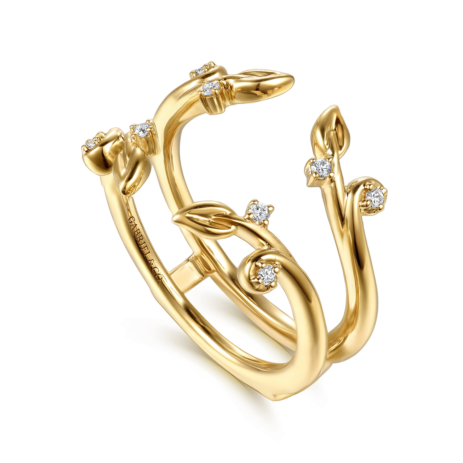 Enhancer Wedding Ring in 14k Yellow Gold with Round Natural Diamond at Gabriel & Co. - Shot 3