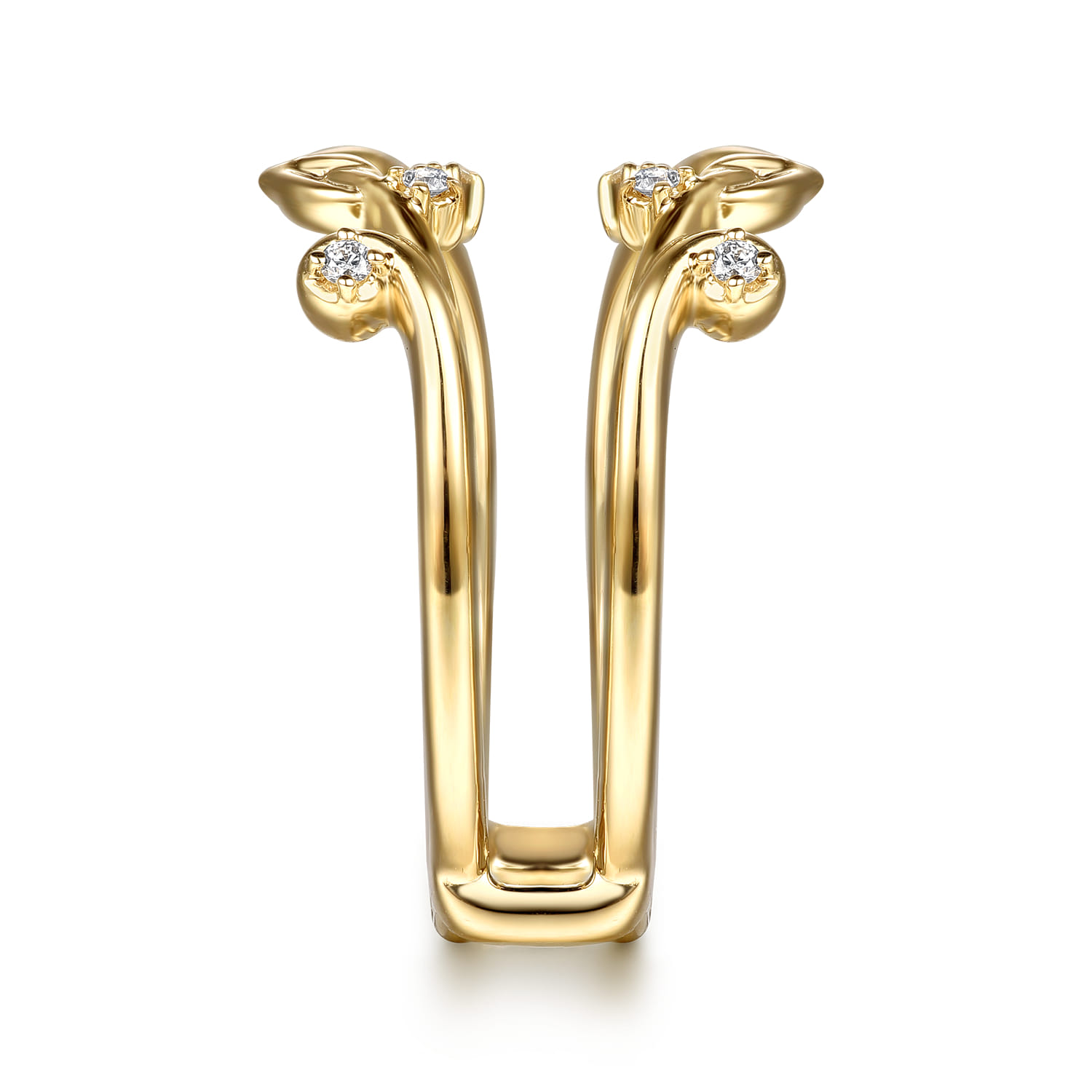 Enhancer Wedding Ring in 14k Yellow Gold with Round Natural Diamond at Gabriel & Co. - Shot 4