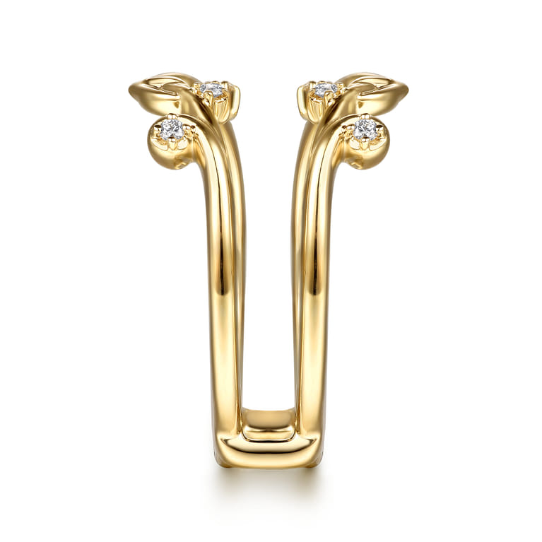 Enhancer Wedding Ring in 14k Yellow Gold with Round Natural Diamond at Gabriel & Co. - Shot 4