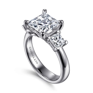 Kissena---18K-White-Gold-Princess-Cut-Three-Stone-Diamond-Engagement-Ring3