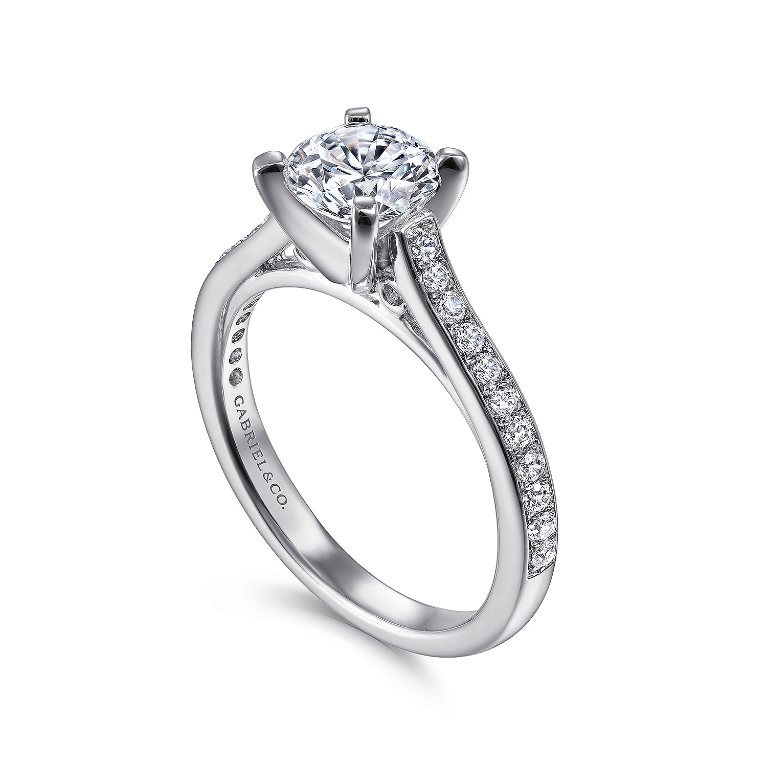 Krista - 14K White Gold Round Diamond Engagement Ring - 0.26 ct - Shot 3