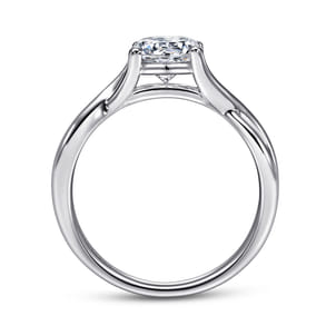Kylo - 14K White Gold Round Twisted Diamond Engagement Ring