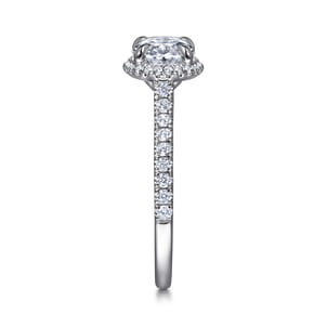 Kyra - 14K White Gold Oval Halo Diamond Engagement Ring