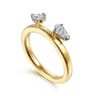 Enhancer Wedding Ring in 14k Yellow Gold with Pear Natural Diamond at Gabriel & Co.