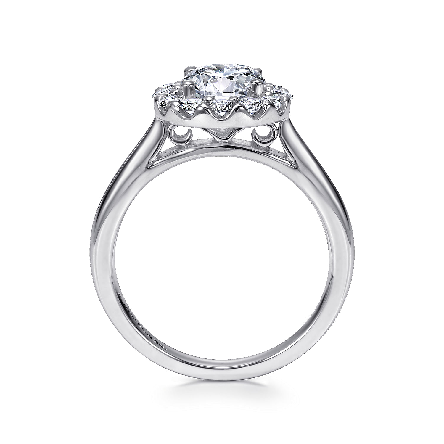 Lana - 14K White Gold Round Halo Diamond Engagement Ring - 0.39 ct - Shot 2