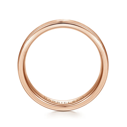 Landon - 14K Rose Gold 6mm - Men's Wedding Band in Satin Finish