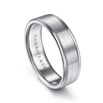 Landon - 14K White Gold 6mm - Men's Wedding Band in Satin Finish