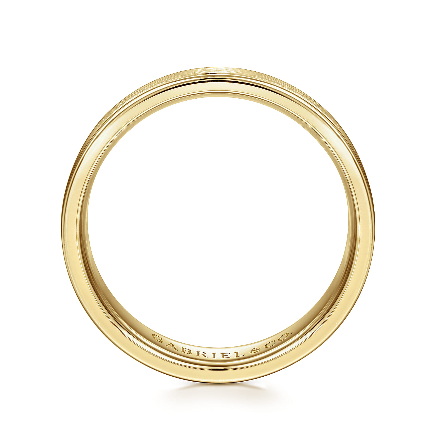 Landon - 14K Yellow Gold 6mm - Men's Wedding Band in Satin Finish - Shot 2