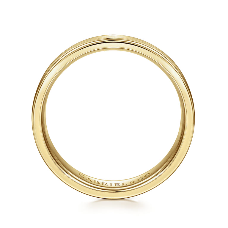 Landon - 14K Yellow Gold 6mm - Men's Wedding Band in Satin Finish - Shot 2
