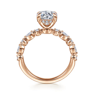Lanna - 14K Rose Gold Round Diamond Engagement Ring
