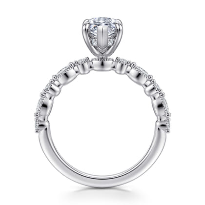 Lanna - 14K White Gold Marquise Shape Diamond Engagement Ring