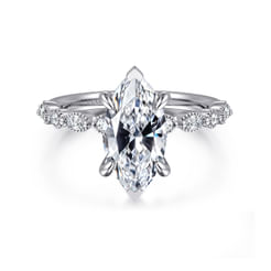 14K White Gold Marquise Shape Diamond Engagement Ring