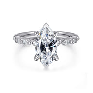 Lanna - 14K White Gold Marquise Shape Diamond Engagement Ring