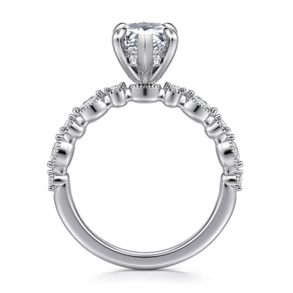 Lanna - 14K White Gold Marquise Shape Diamond Engagement Ring