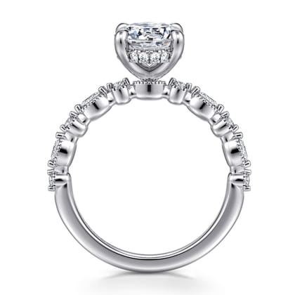 Lanna - 14K White Gold Oval Diamond Engagement Ring