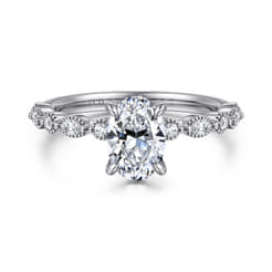 Lanna - 14K White Gold Oval Diamond Engagement Ring