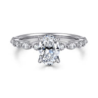 Lanna - 14K White Gold Oval Diamond Engagement Ring