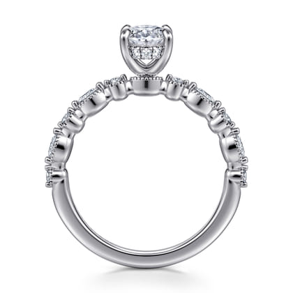 Lanna - 14K White Gold Oval Diamond Engagement Ring