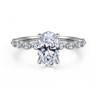 Lanna - 14K White Gold Oval Diamond Engagement Ring