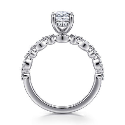Lanna - 14K White Gold Oval Diamond Engagement Ring