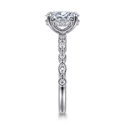 Lanna - 14K White Gold Oval Diamond Engagement Ring