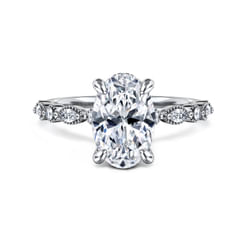Lanna - 14K White Gold Oval Diamond Engagement Ring