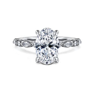 Lanna - 14K White Gold Oval Diamond Engagement Ring