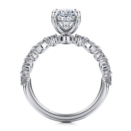 Lanna - 14K White Gold Oval Diamond Engagement Ring