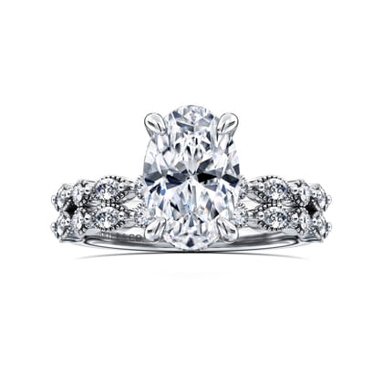 Lanna - 14K White Gold Oval Diamond Engagement Ring