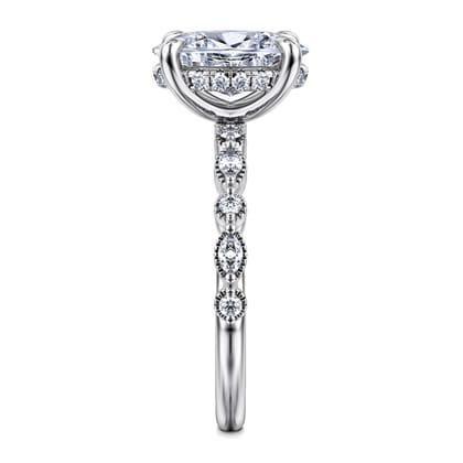 Lanna - 14K White Gold Oval Diamond Engagement Ring