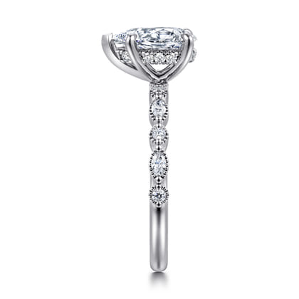Lanna - 14K White Gold Pear Shape Diamond Engagement Ring