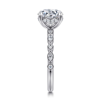 Lanna - 14K White Gold Round Diamond Engagement Ring