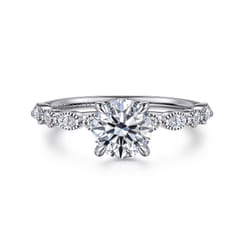 Lanna - 14K White Gold Round Diamond Engagement Ring