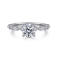 Lanna - 14K White Gold Round Diamond Engagement Ring
