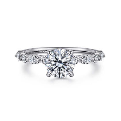 Lanna - 14K White Gold Round Diamond Engagement Ring