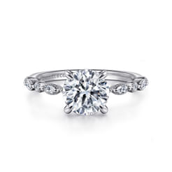 Lanna - 14K White Gold Round Diamond Engagement Ring
