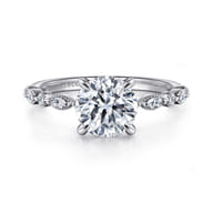 Lanna - 14K White Gold Round Diamond Engagement Ring