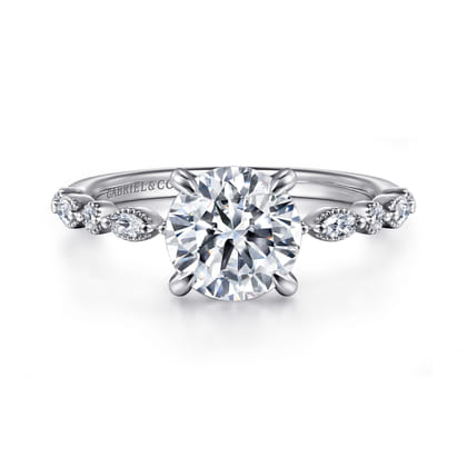 Lanna - 14K White Gold Round Diamond Engagement Ring
