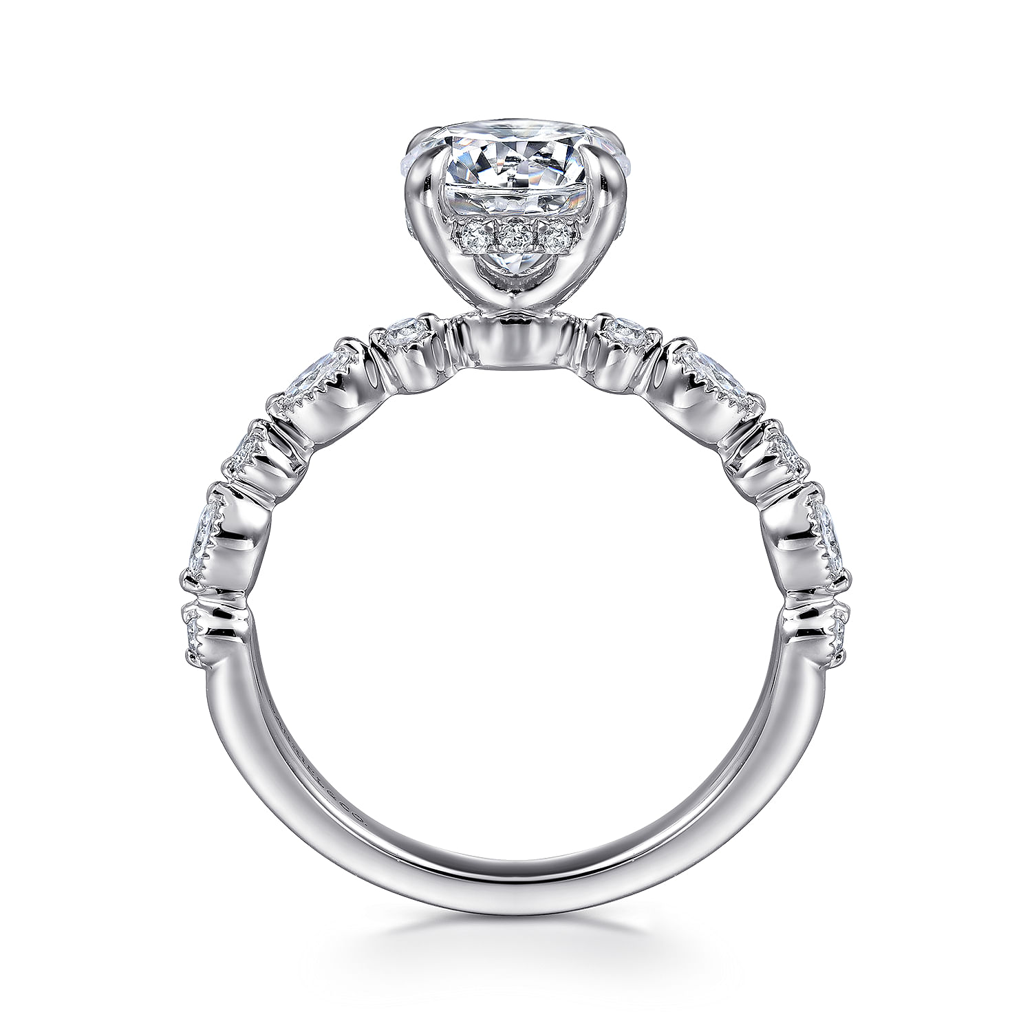Lanna - 14K White Gold Round Diamond Engagement Ring