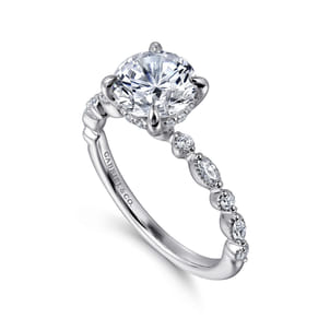 Lanna - 14K White Gold Round Diamond Engagement Ring