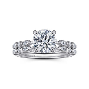 Lanna - 14K White Gold Round Diamond Engagement Ring