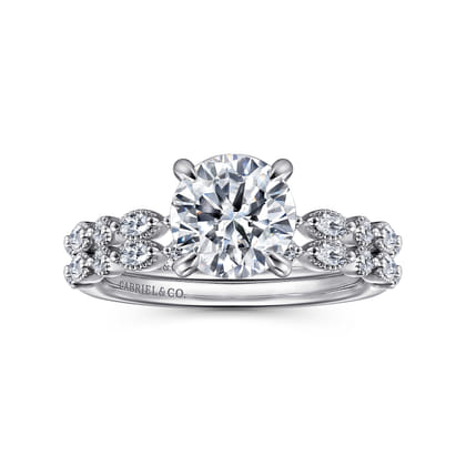 Lanna - 14K White Gold Round Diamond Engagement Ring