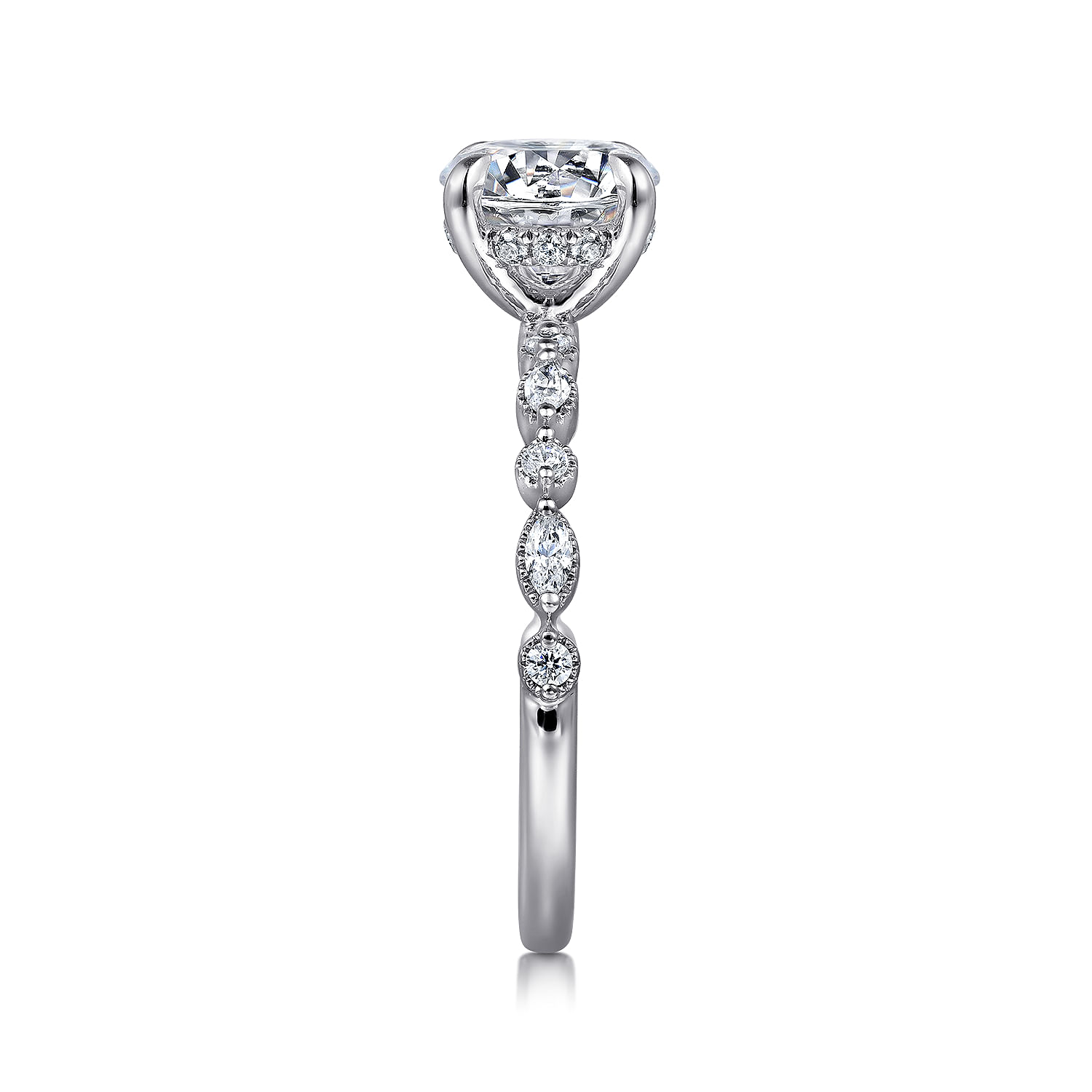 Lanna - 14K White Gold Round Diamond Engagement Ring