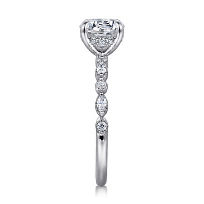 Lanna - 14K White Gold Round Diamond Engagement Ring