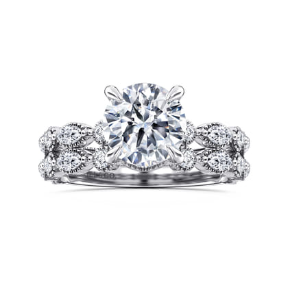 Lanna - 14K White Gold Round Diamond Engagement Ring