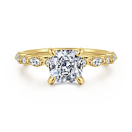 Lanna - 14K Yellow Gold Cushion Cut Diamond Engagement Ring