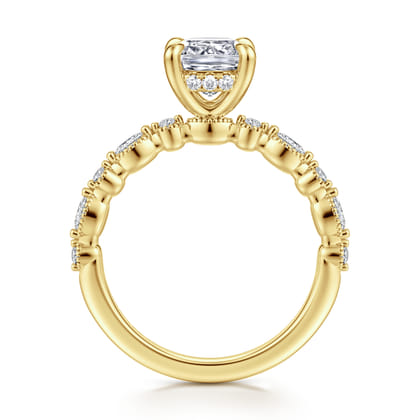 Lanna - 14K Yellow Gold Cushion Cut Diamond Engagement Ring