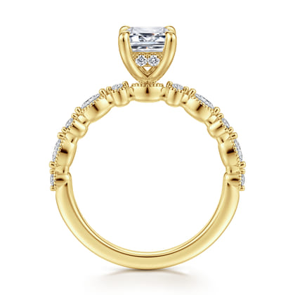 Lanna - 14K Yellow Gold Emerald Cut Diamond Engagement Ring