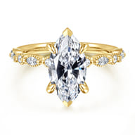 Lanna - 14K Yellow Gold Marquise Shape Diamond Engagement Ring